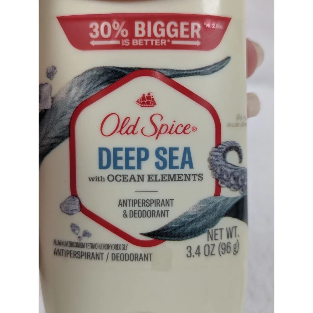Old Spice - Deep Sea Scent of Ocean Waves & Kelp Deodorant - 3.4 oz - 3 Pack